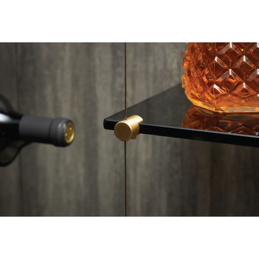 Blue Grouse Floating Glass Shelf Unit - Modern Wall-Mounted Display for Bathroom, Kitchen, or Living Room Decor