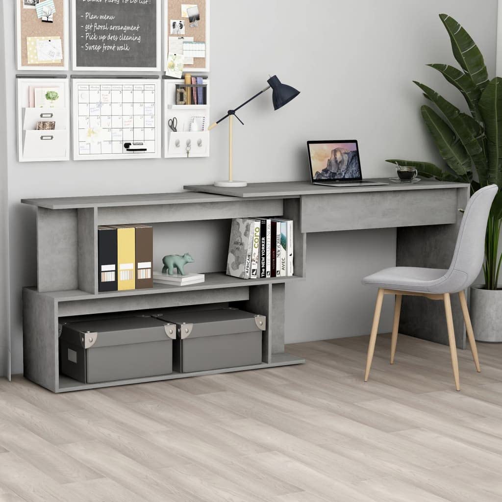 Corner Desk with Storage & Rotatable Design - 78.7