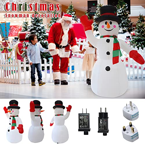 Wuztai Inflatable Santa Claus with LED Lights - Outdoor Christmas Decorations Set Including Snowman and Christmas Tree for Holiday Yard Decor | Perfect for Front Lawn, Garden, and Seasonal Festive Displays