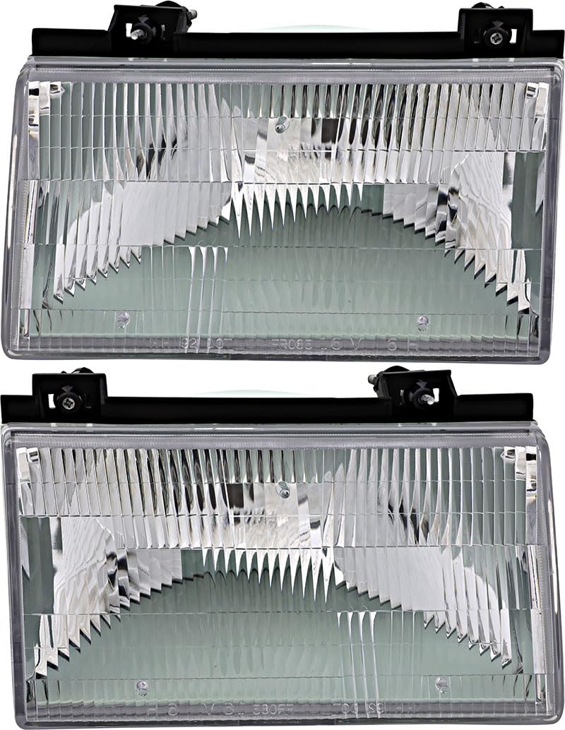 1992-1994 Ford Tempo & Mercury Topaz Replacement Headlight Assembly Kit - Halogen Headlamp Set for Driver & Passenger Side - Perfect for Night Driving & Vehicle Restoration Projects