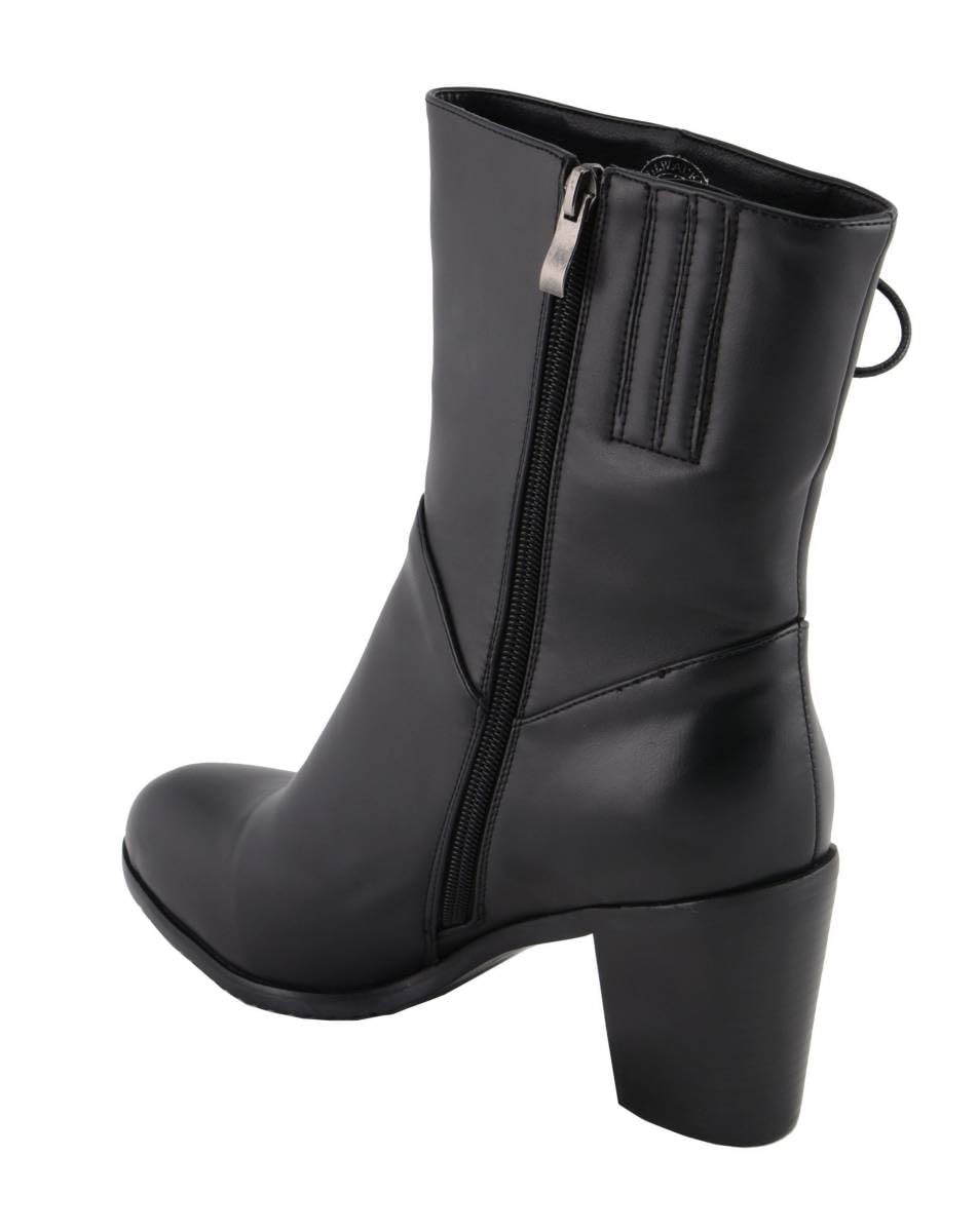 Milwaukee Leather Women's Black Lace-Up Fashion Motorcycle Boots MBL9436 - Stylish & Comfortable Riding Boots for Bikers & Outdoor Enthusiasts
