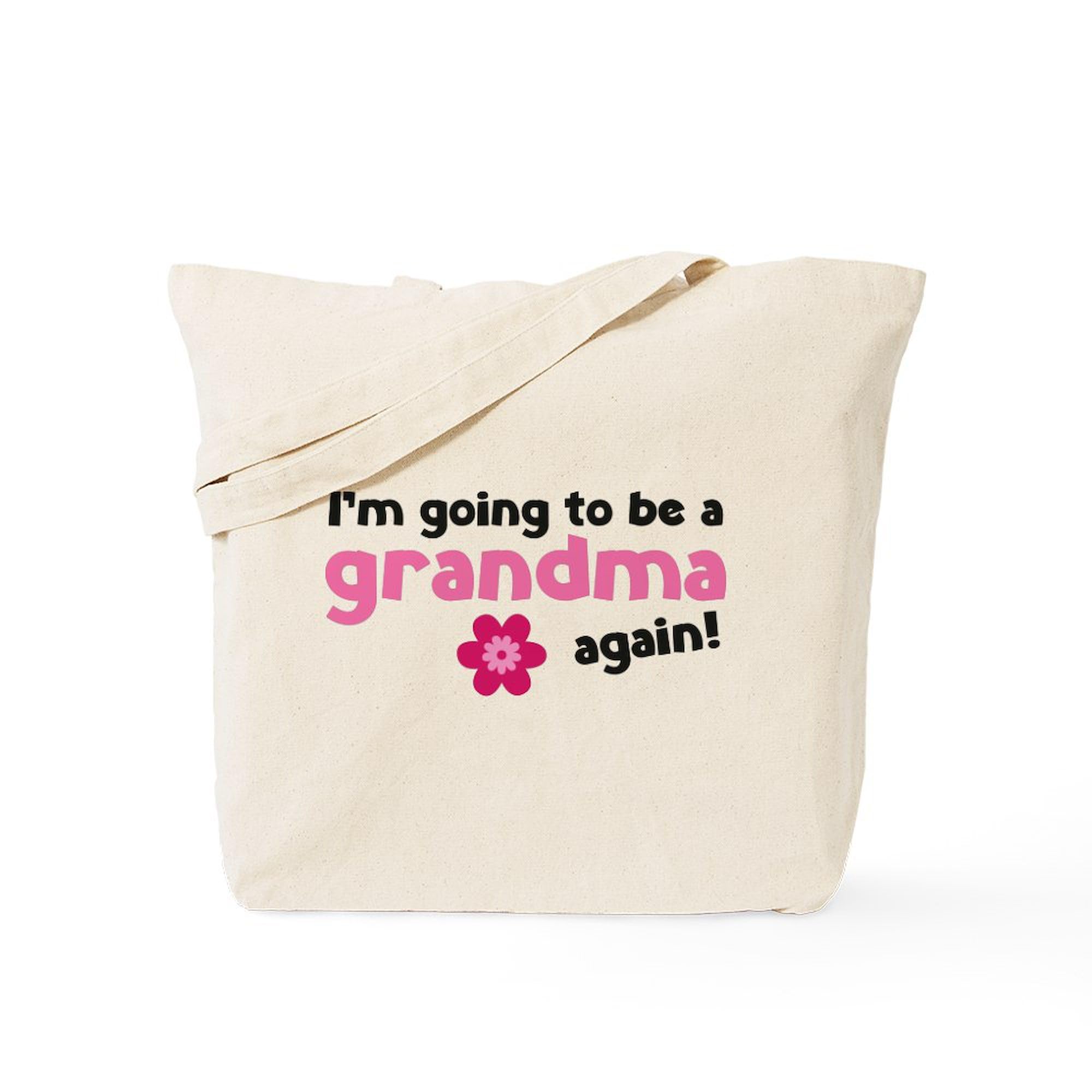 I'm Going To Be A Grandma Again Tote Bag - Natural Canvas Reusable Shopping Bag for Groceries, Beach Trips & Daily Use