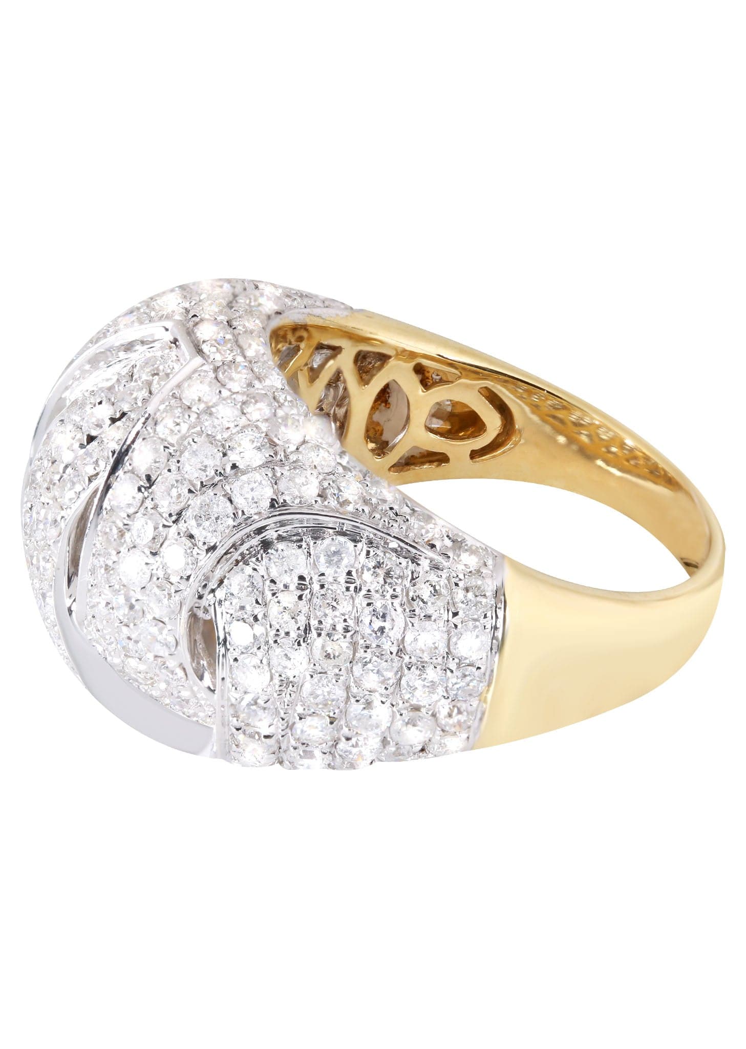 14K White Gold Ladies Diamond Cocktail Ring - 3.36 Carats Total Weight, 8.02 Grams | Elegant Statement Jewelry for Evening Parties, Weddings & Special Occasions