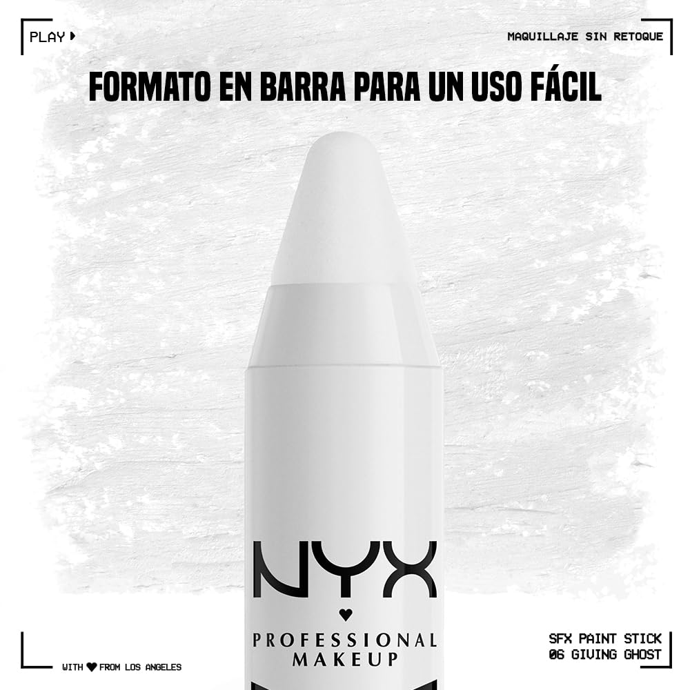 NYX Professional SFX Face & Body Paint Sticks - White | Waterproof, Long-Lasting Makeup for Halloween, Cosplay & Special Effects | Perfect for Costume Parties, Theater & SFX Artists