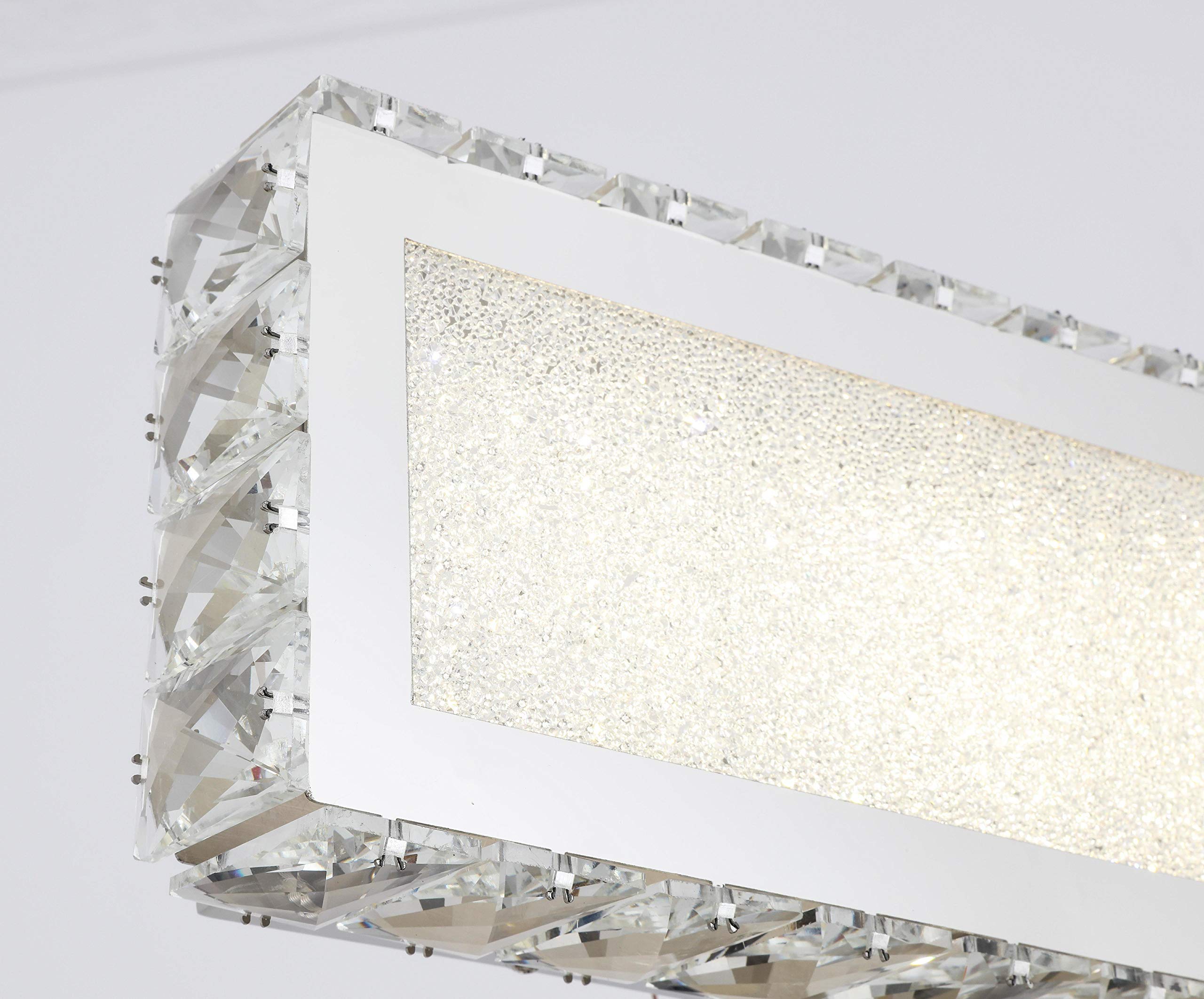 Overstock Chrome Stainless Steel LED Wall Sconce with Clear Crystal Accents - Modern Lighting Fixture for Bedroom, Hallway & Living Room Decor