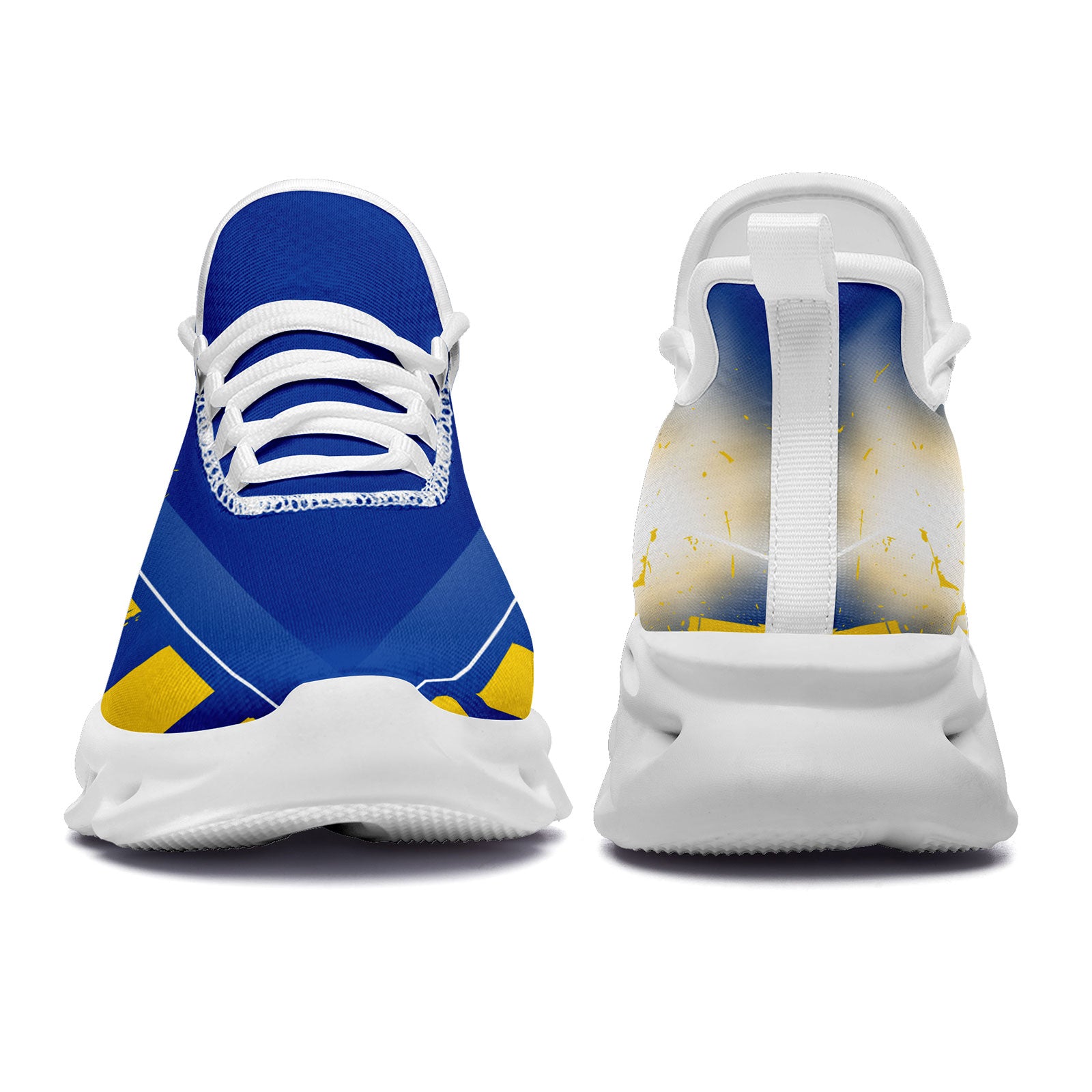 Custom Blue & Yellow Los Angeles MaxSoul Shoes and Hat Set - Personalized Combo for Men & Women - Perfect for Streetwear Fashion, Sports & Casual Outfits