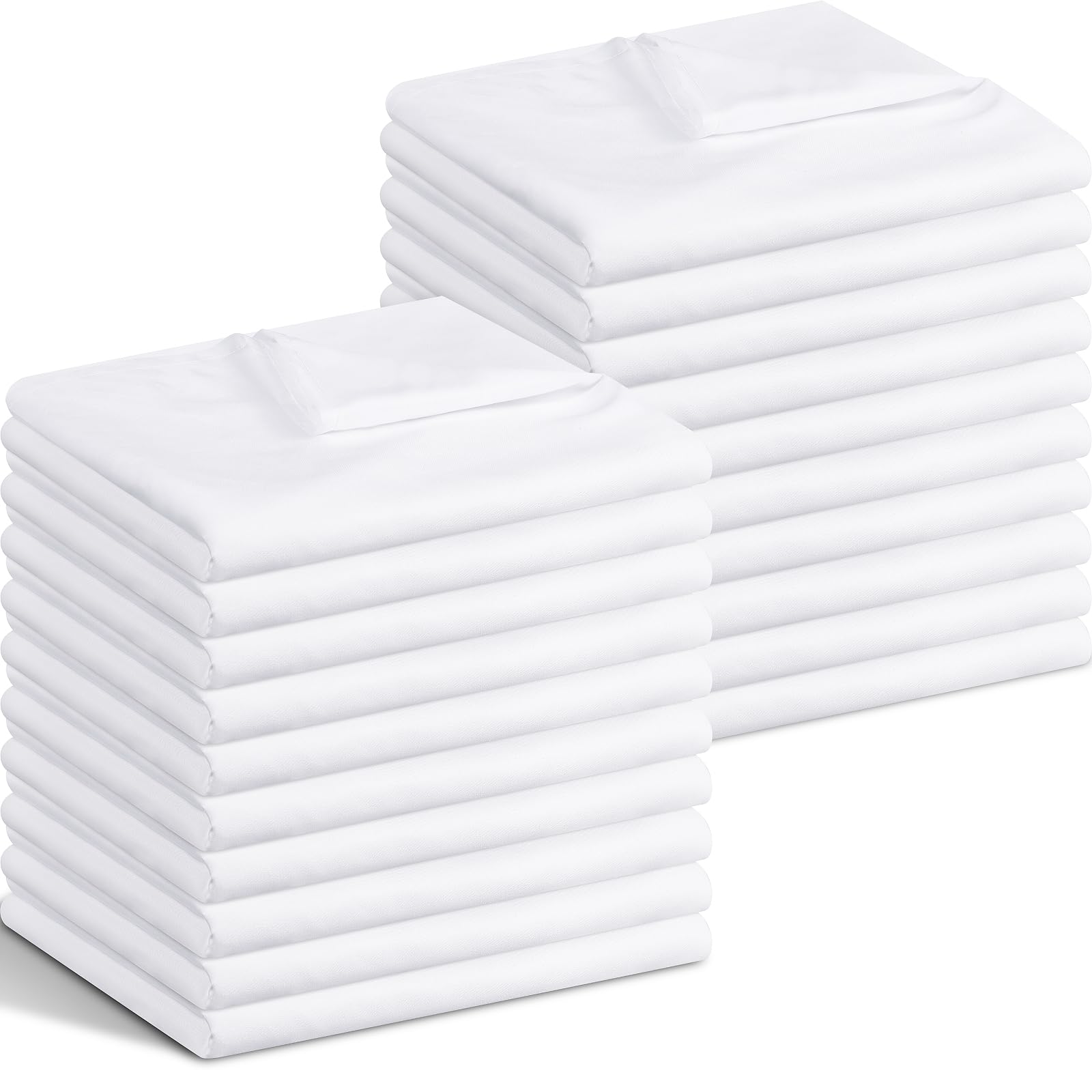 20 Pack White Microfiber Flat Sheets - Soft & Easy Care Bulk Bedding for Twin Size Beds | Perfect for Home, Hotels, Spas, Dorm Rooms & Guest Houses (Machine Washable, Wrinkle Resistant) - Ideal for Daily Use, Hospitality Business & College Dorm Essentials