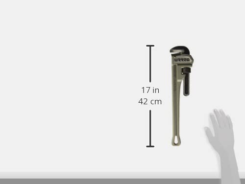 URREA 818AUR 18-Inch Aluminum Pipe Wrench - Heavy Duty Plumbing Tool for Professional Plumbers & DIY Home Repairs - Perfect for Tightening & Loosening Pipes, Fittings & Nuts