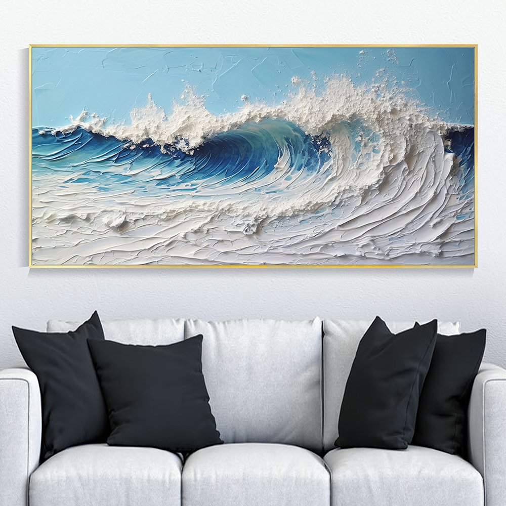 Crashing Waves Wall Art - Stunning Ocean Wave Photography Print for Home & Office Decor - Perfect for Living Room, Bedroom, or Beach House