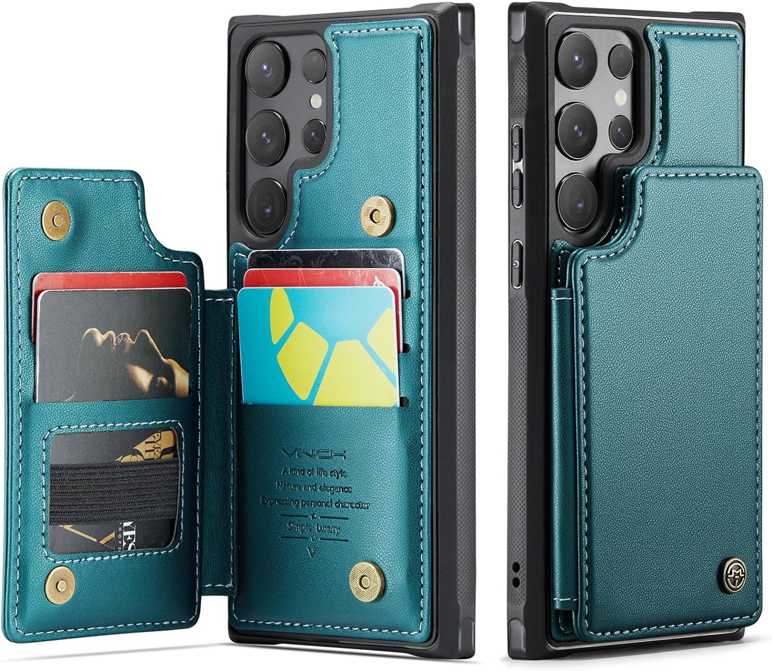 Samsung S24 Wallet Case with RFID Blocking - Durable Shockproof Design & Built-in Kickstand - Perfect for Travel, Commuting, and Everyday Protection