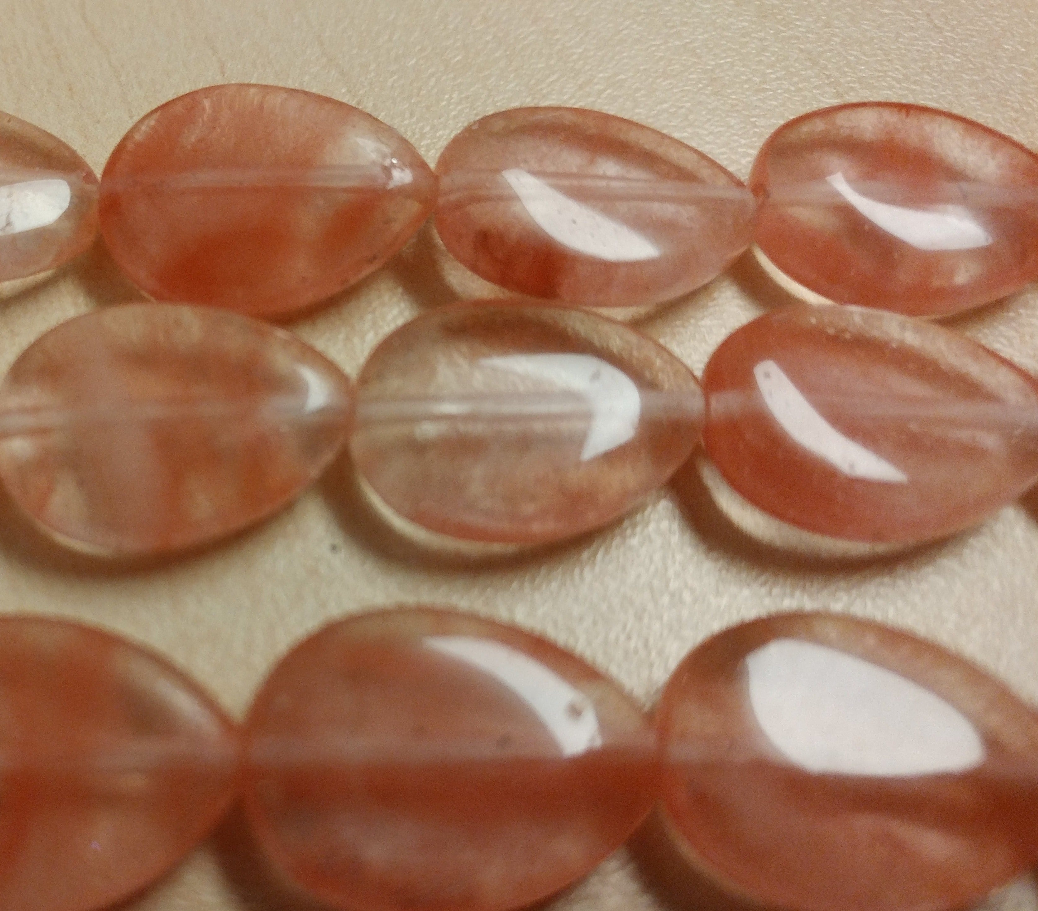 Natural Cherry Quartz Flat Teardrop Beads Strand - 15 Inch Gemstone Beading Supplies for Jewelry Making, DIY Crafts & Healing Crystal Projects - Perfect for Necklaces, Bracelets & Earrings
