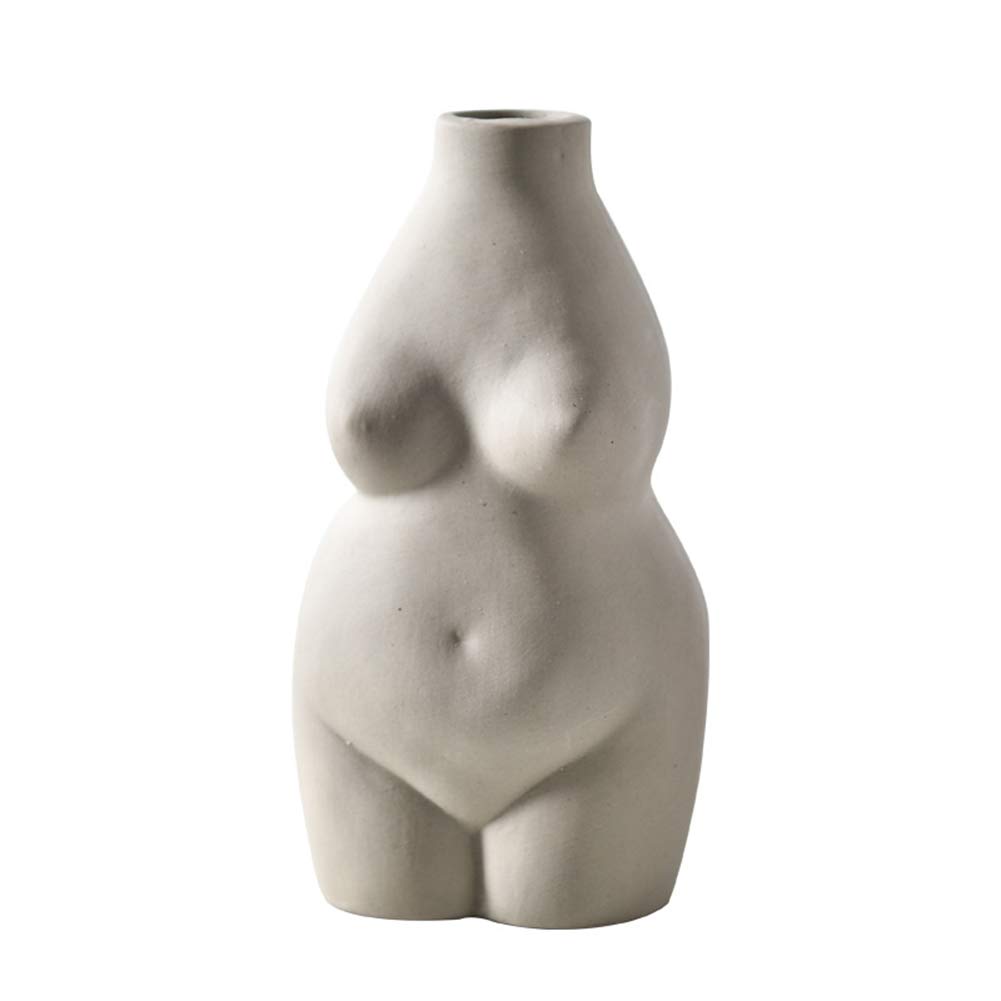 HOVTOIL Ceramic Flower Pot Vase Planter - Elegant Home Decor for Plants, Stylish Table Decoration, Perfect Christmas Gift for Women (Grey) - Ideal for Living Room, Bedroom, Office & Wedding Centerpieces