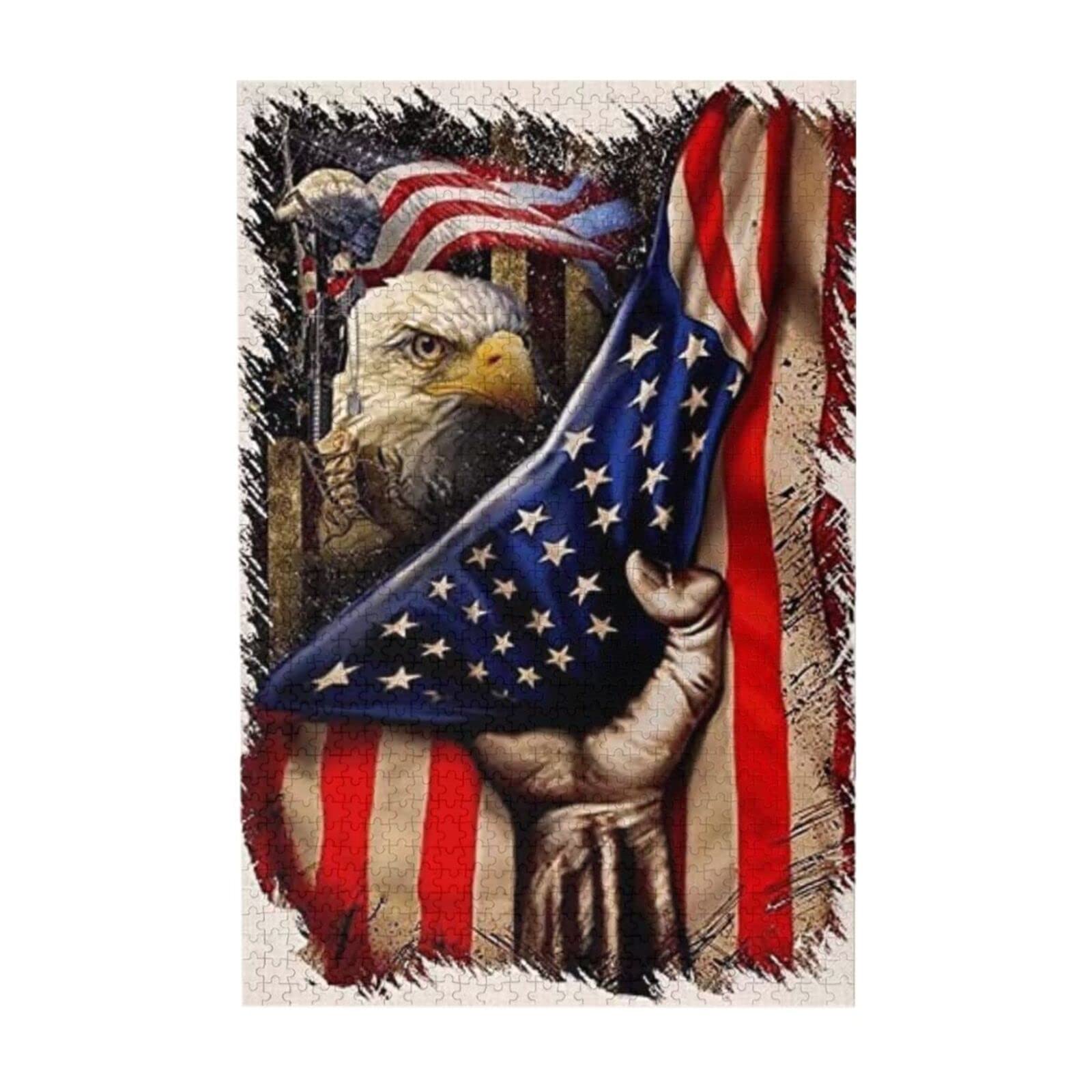 500 Piece 4th of July Eagle Jigsaw Puzzle for Adults & Kids - Fun Family Game, Educational Toy, and Patriotic Home Decor | Perfect for Independence Day Parties, Classroom Activities, and Relaxing Family Time