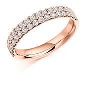 0.75ct Diamond Micro Pave Double Row Half Eternity Band Ring - Perfect for Weddings, Anniversaries & Special Occasions