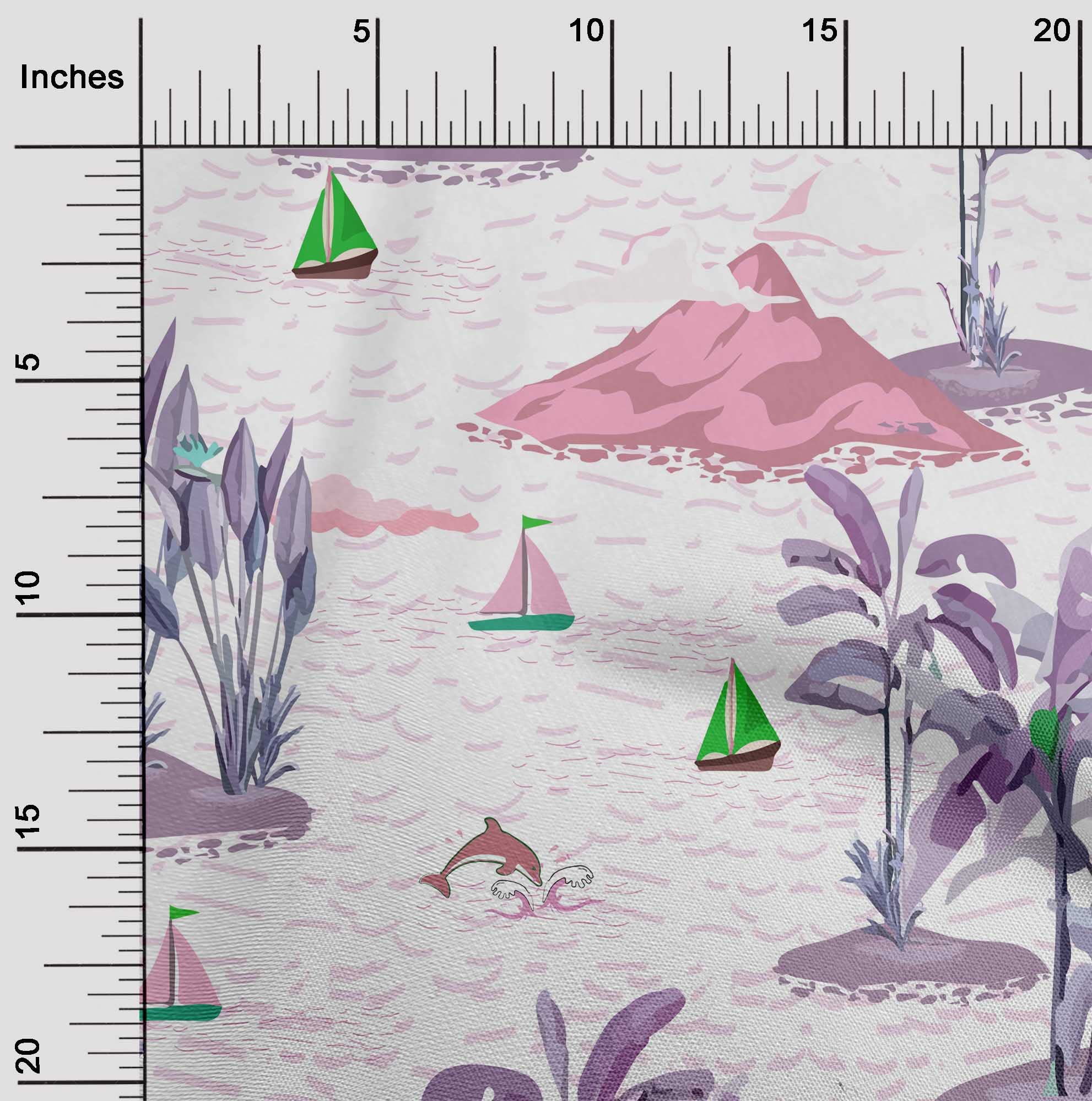 oneOone Cotton Silk Pink Tropical Beach Dress Fabric - 42 Inch Wide Printed Material by The Yard | Perfect for Summer Dresses, Swim Coverups & Boho Fashion