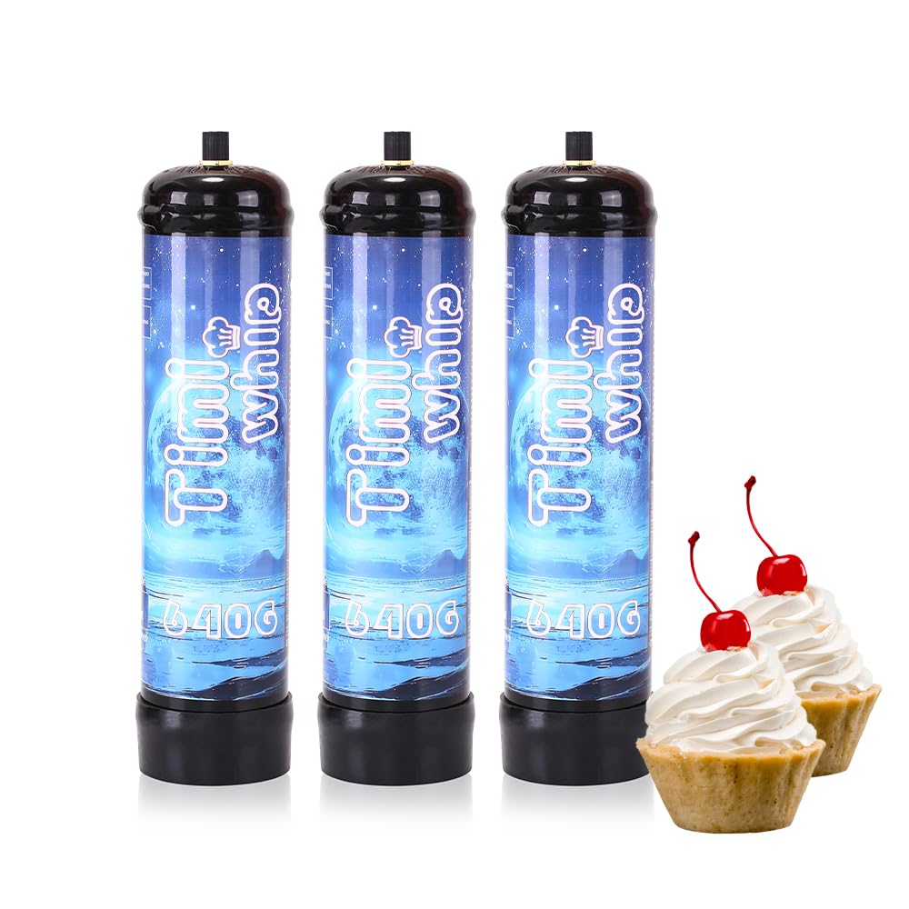 1.1L Nitrous Oxide Whipped Cream Chargers - 3 Pack for Professional Desserts, Coffee Toppings & Home Baking
