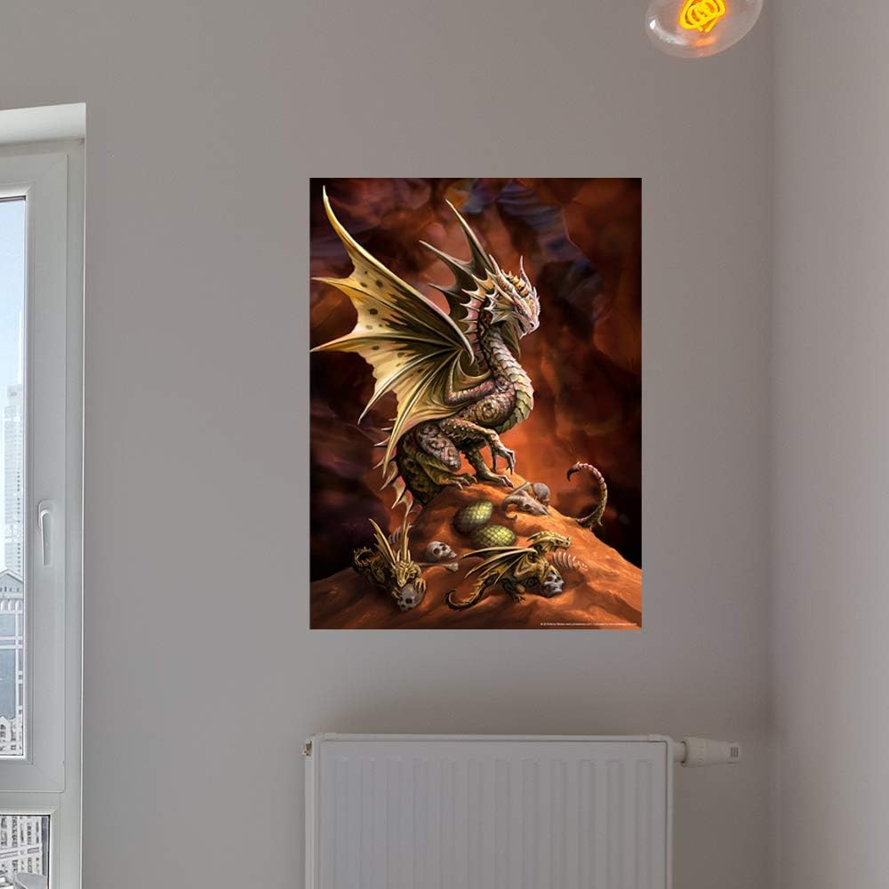 Anne Stokes Desert Dragon Wall Poster - Officially Licensed Home Decor Art for Living Room, Bedroom & Kitchen | Fantasy Themed Wall Art for Gothic & Medieval Style Interior Design