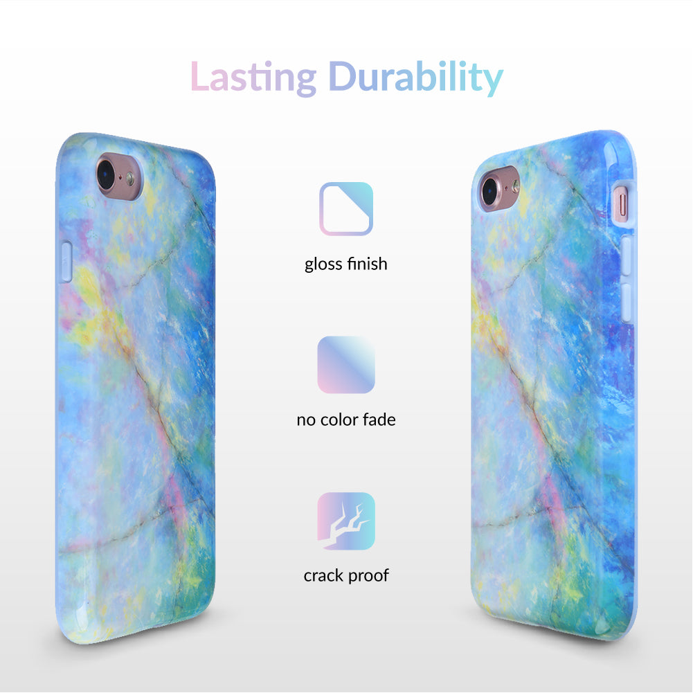Premium Blue Opal iPhone Case - Shatterproof Protective Cover with Slim Fit Design for iPhone 13/14/15 Pro Max - Perfect for Everyday Use, Travel & Outdoor Activities