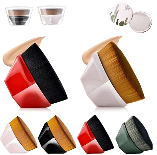 Hexagon Kabuki Makeup Brush for Flawless Foundation - Perfect for Daily Makeup & Travel