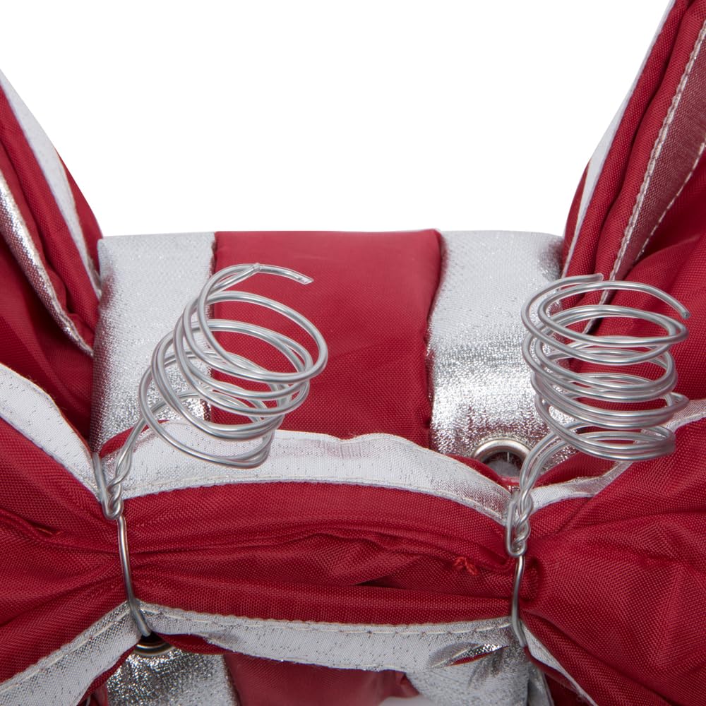 Vickerman 18-Inch Red and Silver Nylon Christmas Bow for Outdoor Holiday Decor - Perfect for Wreaths, Garlands, and Gift Wrapping