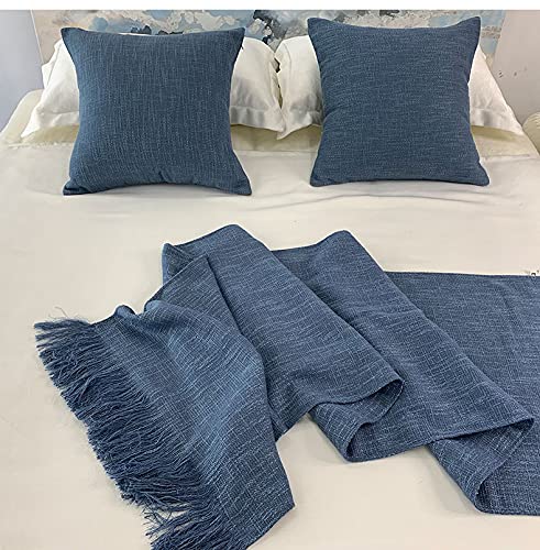 Modern Tassel Bed Runner & Pillowcase Set - Queen/King Size Bed Scarf, Coverlet & Foot of Bed Throw - Elegant Home Decor for Bedroom, Guest Room & Master Suite