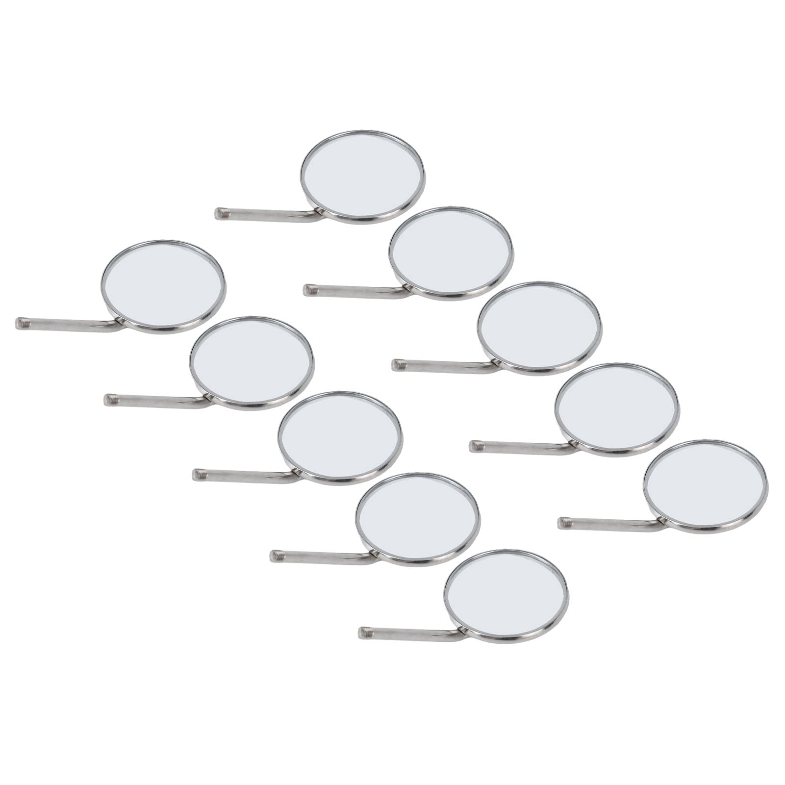 **10pcs Stainless Steel Dental Mouth Mirror - Clear Vision for Easy Observation, Dental Inspection & Polishing - Perfect for Dentists, Clinics & Home Use**