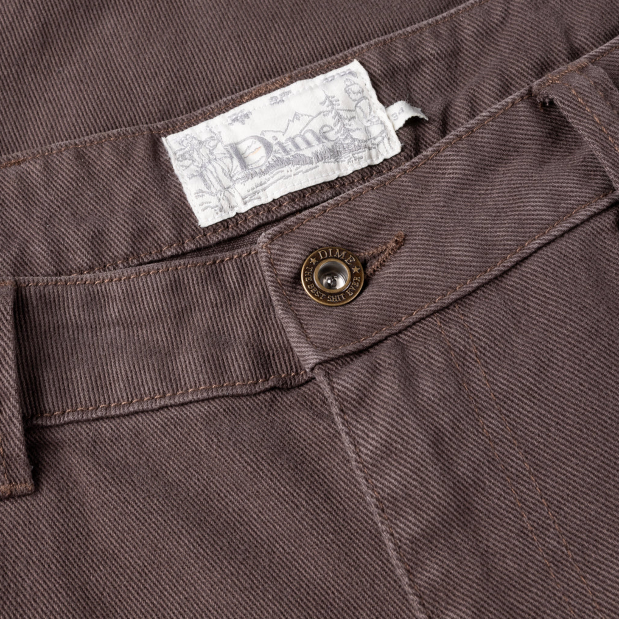 Dime Classic Baggy Denim Pants for Men - Vintage Brown Washed Relaxed Fit Jeans | Casual Streetwear, Skate Style, Everyday Comfort
