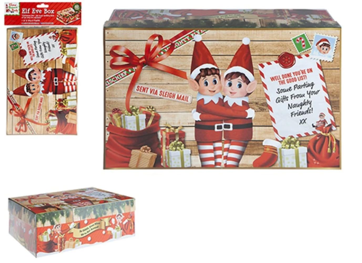 Elves Behaving Badly - 37cm Christmas Elf Eve Storage Box for Holiday Gifts & Decorations | Perfect for Christmas Eve Surprises, Gift Wrapping & Festive Home Decor