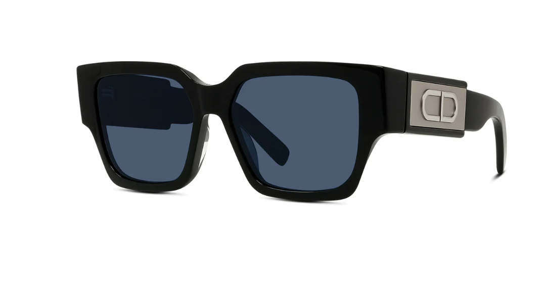 Christian Dior CD SU 10B0 Black & Blue Square Frame Women's Designer Sunglasses | UV Protection | Fashion Accessory for Beach, Driving & Outdoor Activities