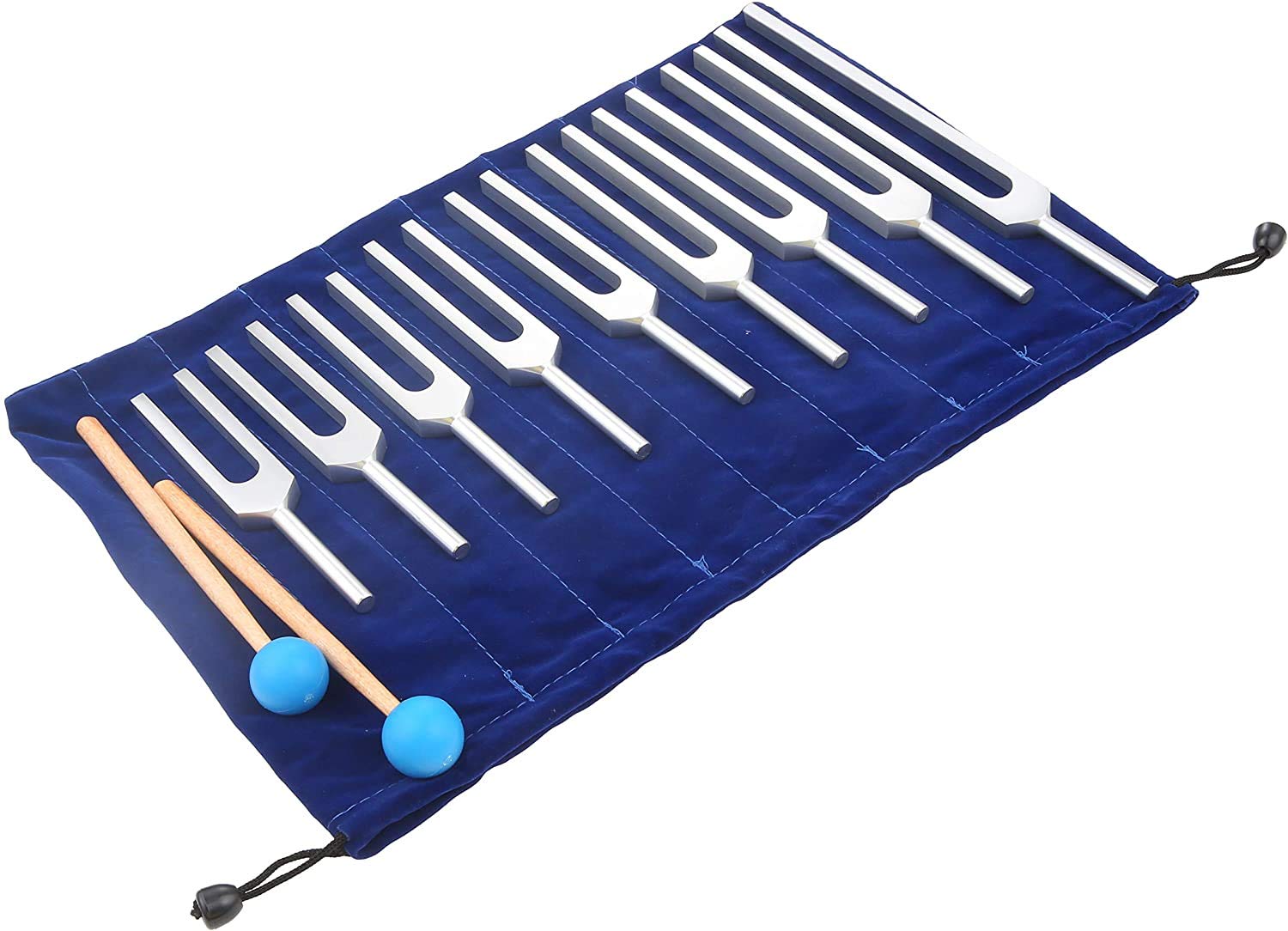 BioTune Solfeggio Tuning Fork Set - 9 Tuning Forks with Hammer & Carrying Bag for Sound Therapy, DNA Healing, Chakra Balancing | Perfect for Sound Healers, Music Therapy, Meditation & Energy Work | Professional Vibration Tools for Holistic Wellness
