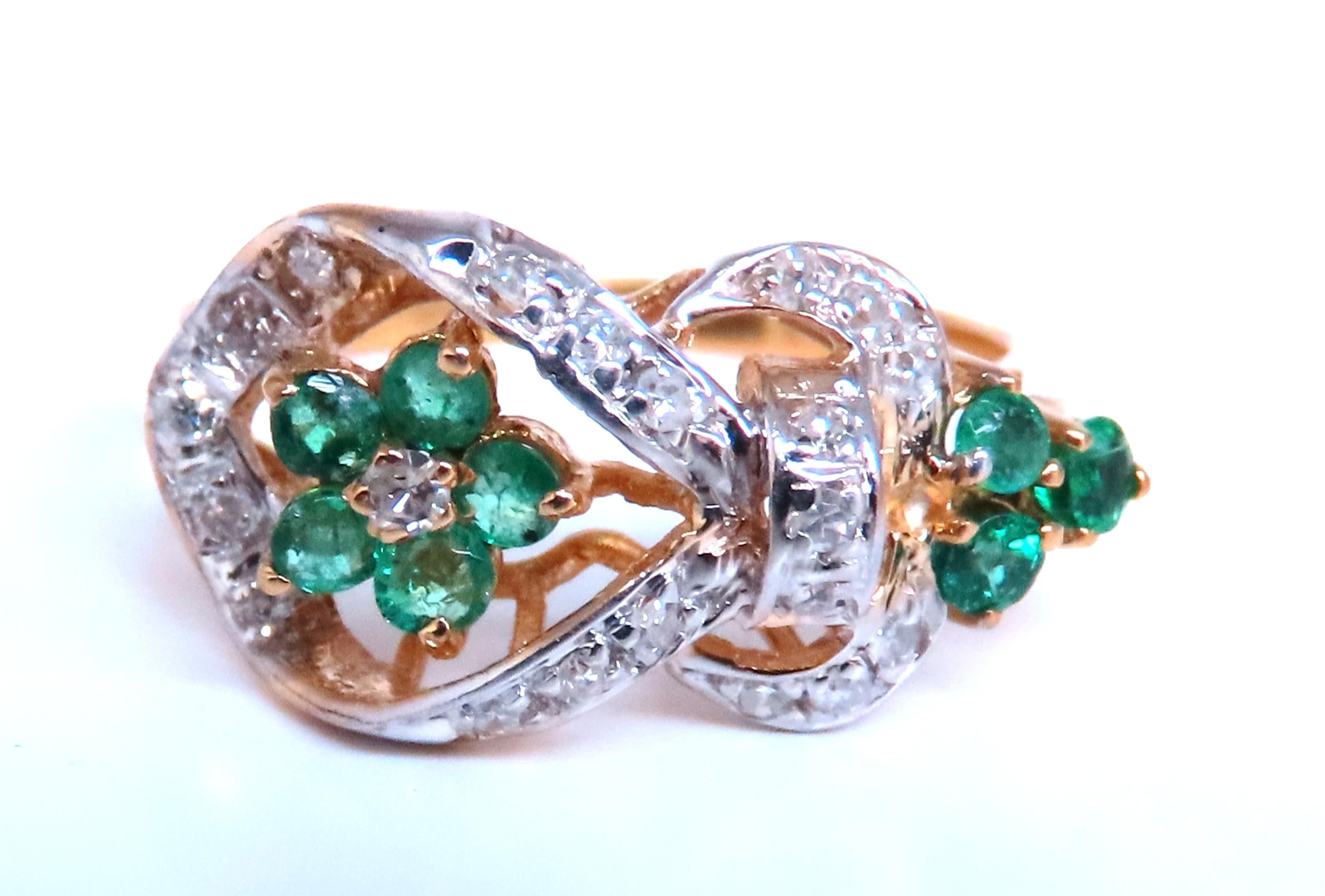 Vintage Revisited Natural Emerald and Diamond Ring in 14K Gold - Elegant Neoclassical Design for Women | Perfect for Weddings, Anniversaries, and Special Occasions