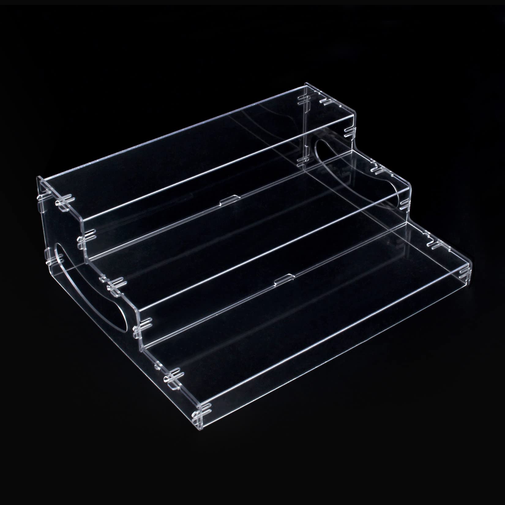 Evron 3-Tier Clear Plastic Spice Rack Organizer - Pantry & Cabinet Storage Shelf for Kitchen Countertop (10.5