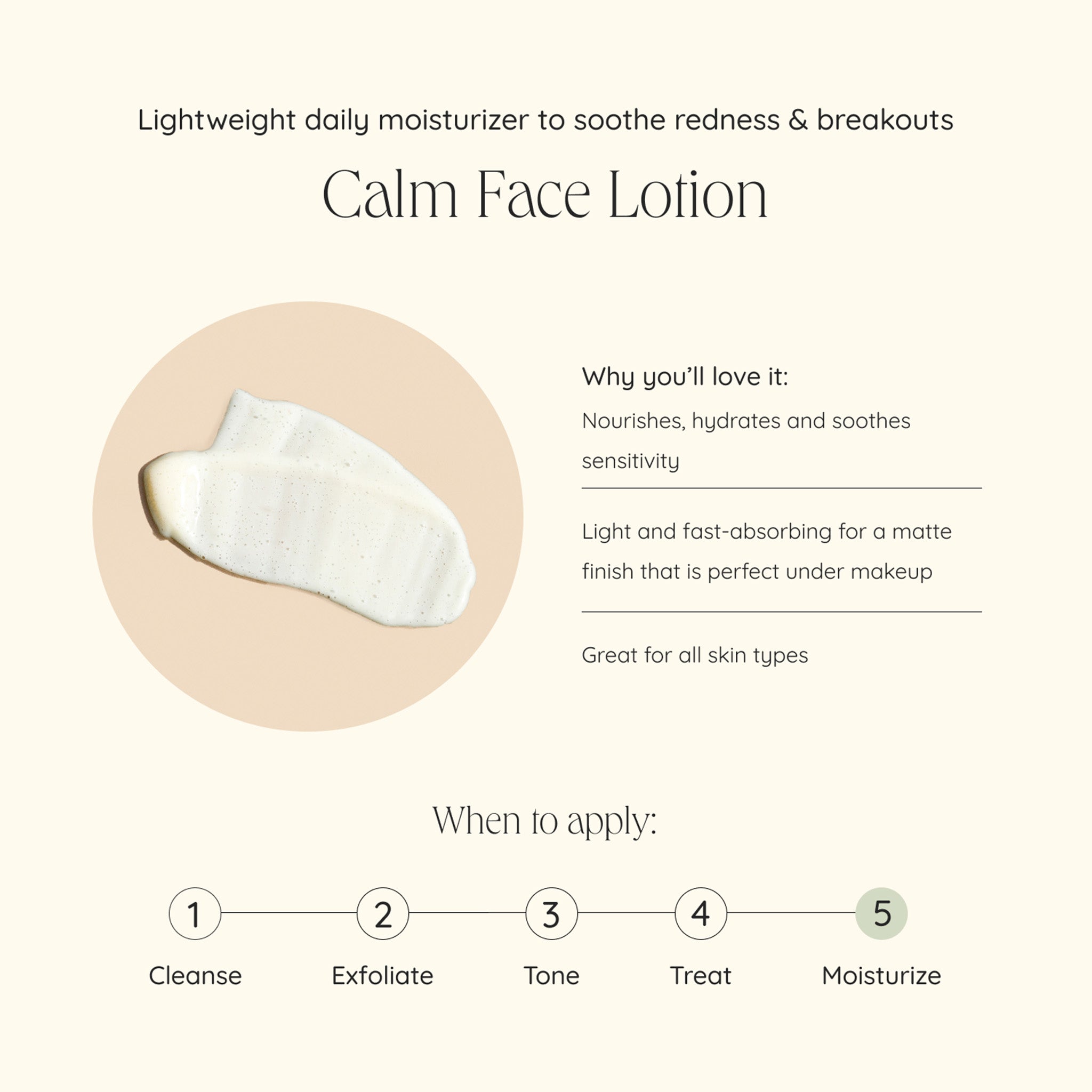 Calming Face Lotion for Dry & Sensitive Skin - Hydrating Moisturizer with Natural Ingredients - Perfect for Daily Skincare Routine & Nighttime Use