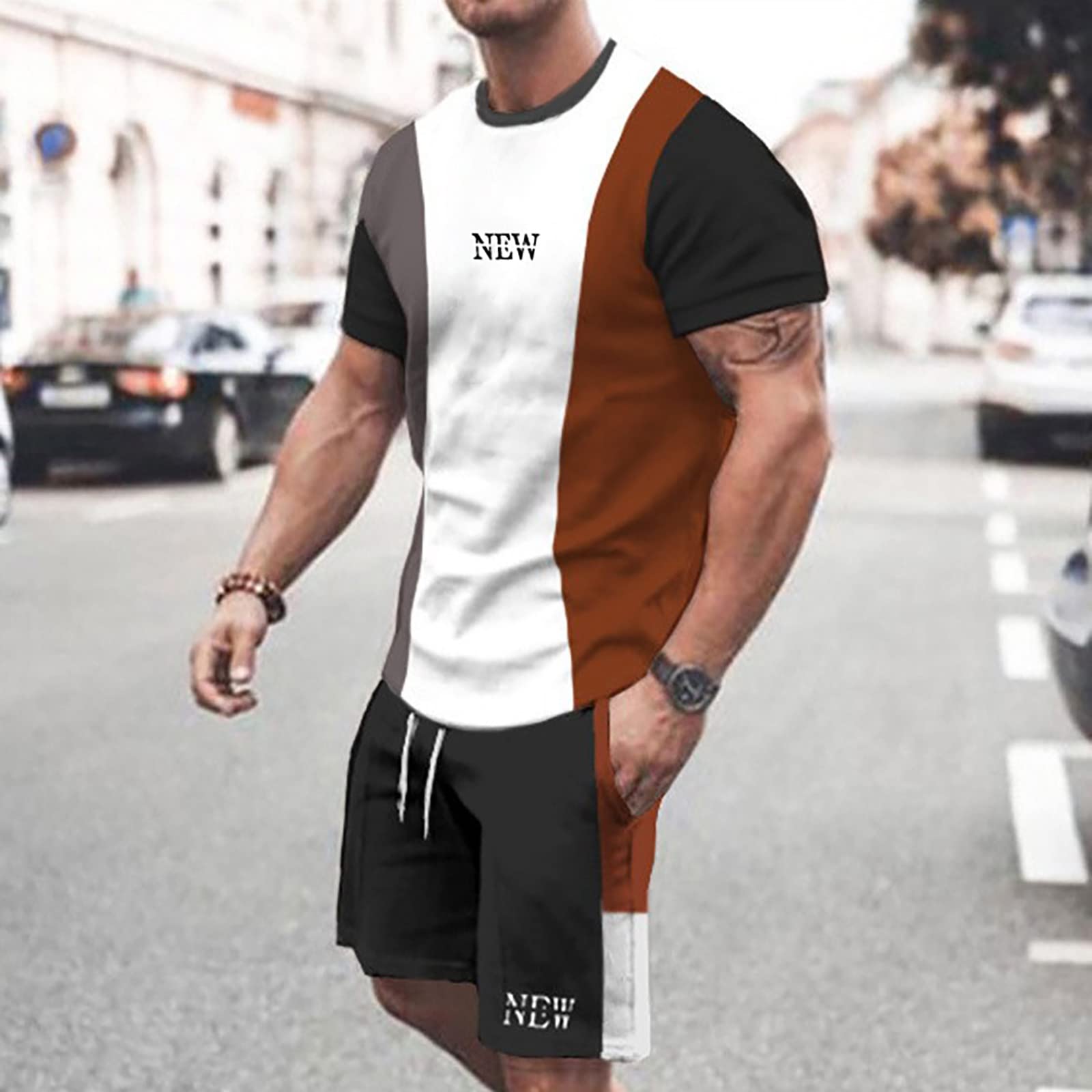 **Men's Short Lounge Set - Comfortable Sleepwear & Pajama Set for Men - 2024 Fashion Trend - Perfect for Relaxing at Home, Lounging & Sleeping**
