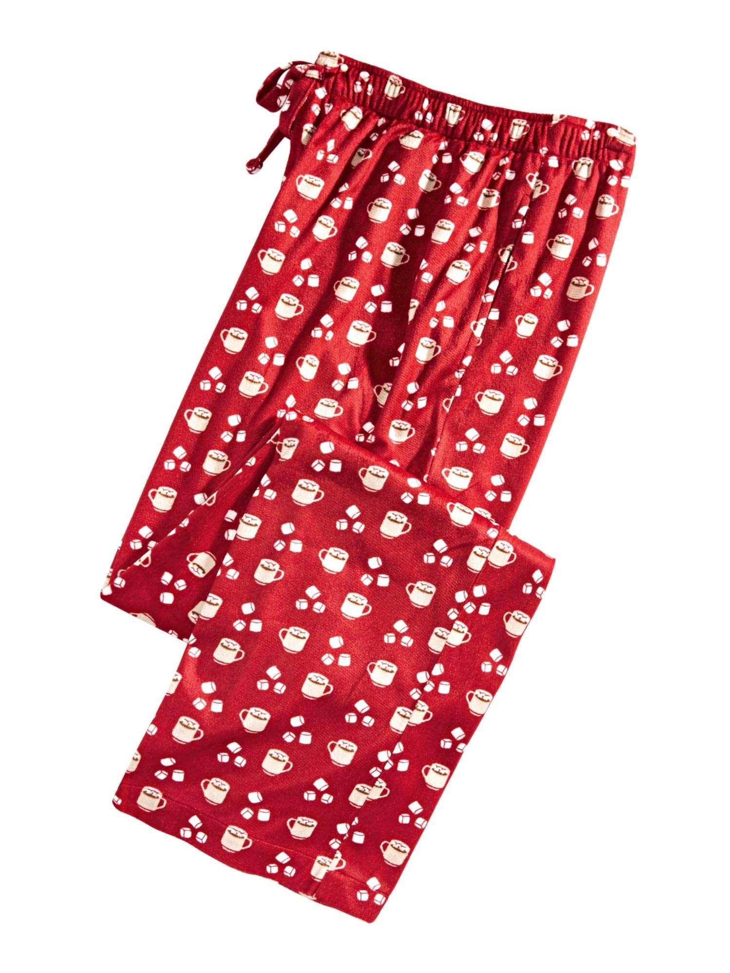 CLUBROOM Men's Red Drawstring Graphic Pants - Casual Lounge Pants with Elastic Waistband for Home, Gym & Streetwear Fashion (Size L)
