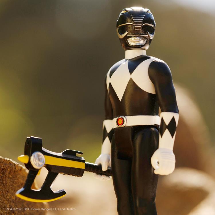 Mighty Morphin Power Rangers ReAction Black Ranger Action Figure - Collectible Toy for Fans, Kids & Display - Perfect for Play, Gifts & Nostalgic Collections