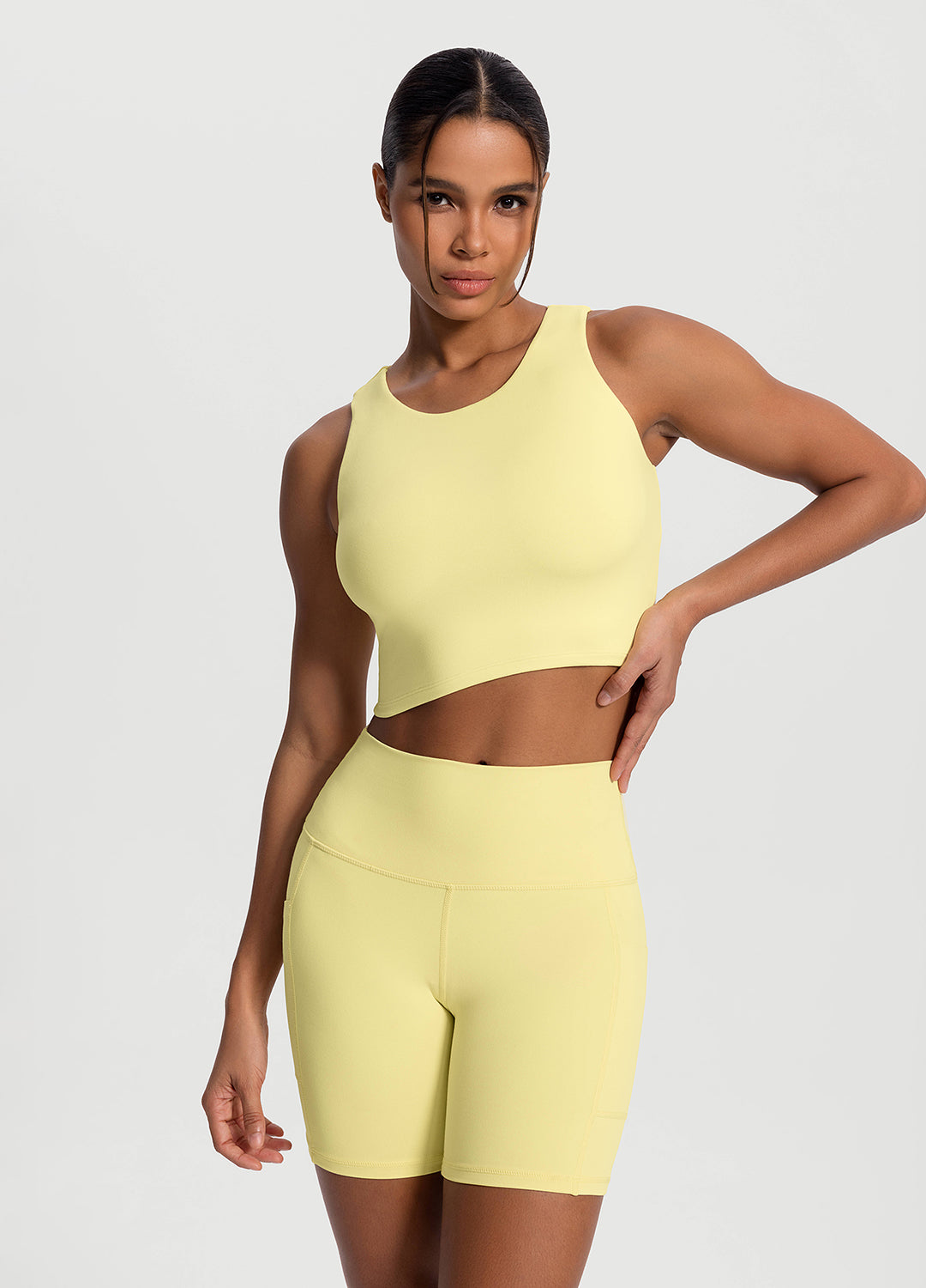 High Neck Cropped Tank Top for Women - Breathable Workout Shirt, Yoga & Gym Essential, Summer Fashion Staple - Perfect for Running, Pilates & Casual Wear