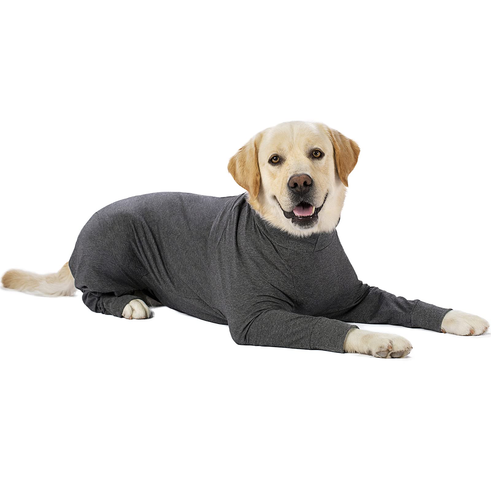 Grey Dog Surgery Recovery Suit for Medium & Large Dogs - Post-Surgical Onesie for Male & Female Pets, Lightweight Anti-Licking Wound Protection, Shedding Control Dog Pajamas with Full Belly Coverage - Ideal for Post-Op Care, Wound Healing & Comfortable Recovery at Home