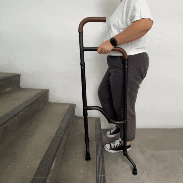 Stair Assist Cane - Adjustable Walking Cane for Seniors & Mobility Support - Lightweight Aluminum Cane with Ergonomic Handle - Ideal for Stairs, Hiking & Daily Use