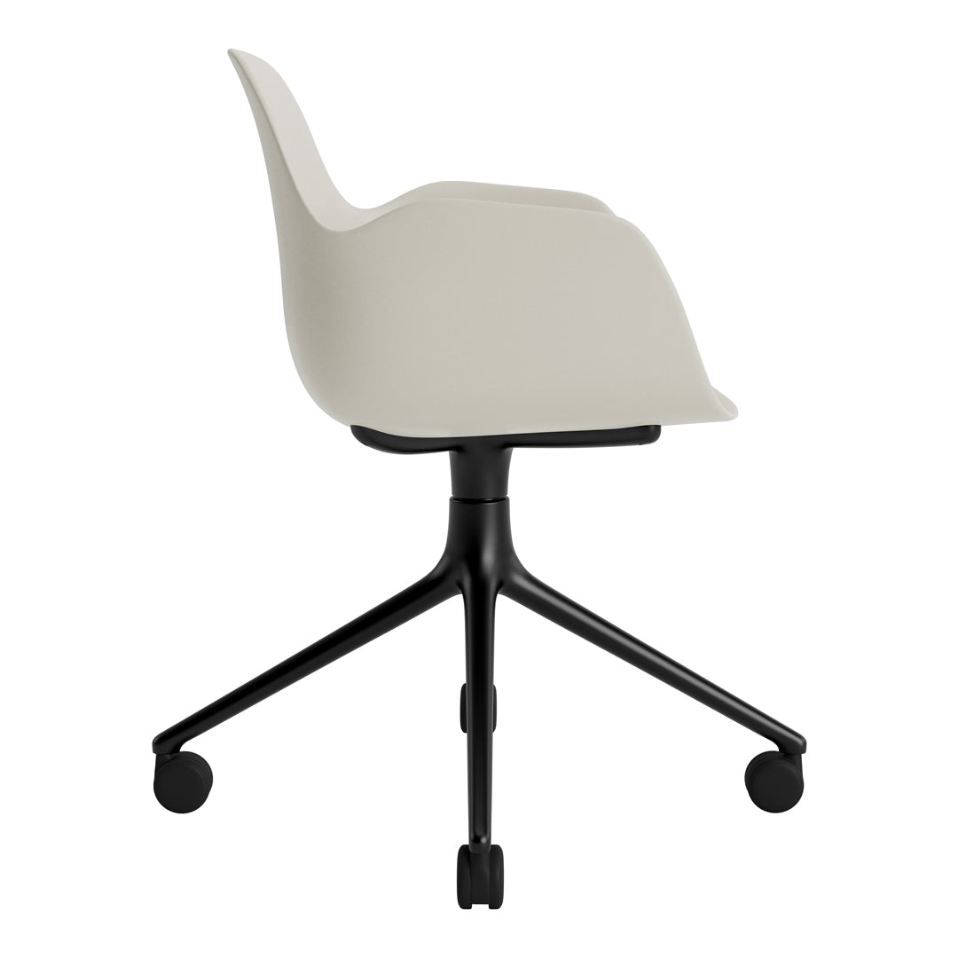 Modern Form Armchair with 4-Wheel Swivel Base - Ergonomic Office Chair for Home & Workspace - Perfect for Desks, Living Rooms, and Study Areas