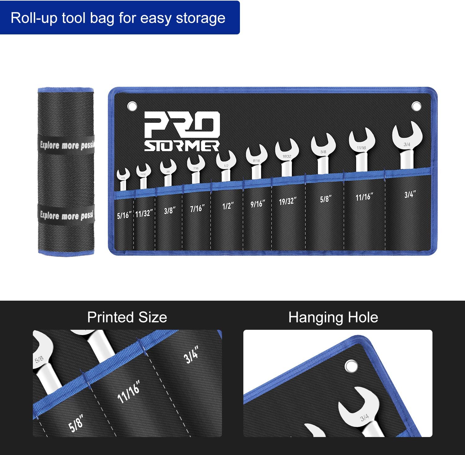 10-Piece Stubby Ratchet Combination SAE Wrench Set - Compact Tool Kit for Tight Spaces, Automotive & DIY Repairs