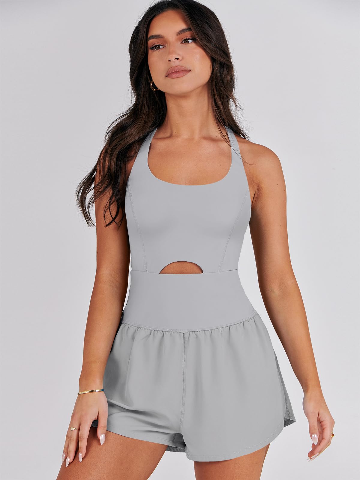 ANRABESS Women's Workout Romper Jumpsuit - Running, Yoga, Gym Activewear Set | Summer 2025 Fitness Outfit for Women | Perfect for Workouts, Yoga Sessions & Outdoor Activities