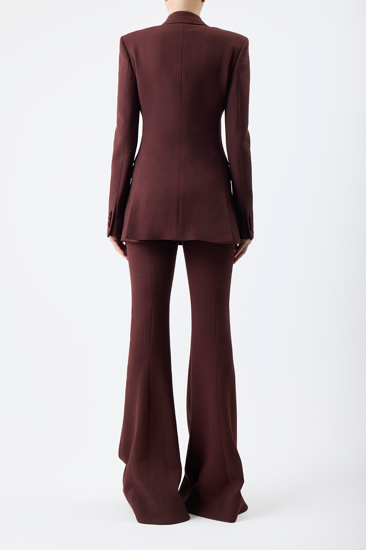 Desmond Women's Deep Bordeaux Virgin Wool Crepe Pants - Elegant & Comfortable Trousers for Work, Office & Formal Occasions