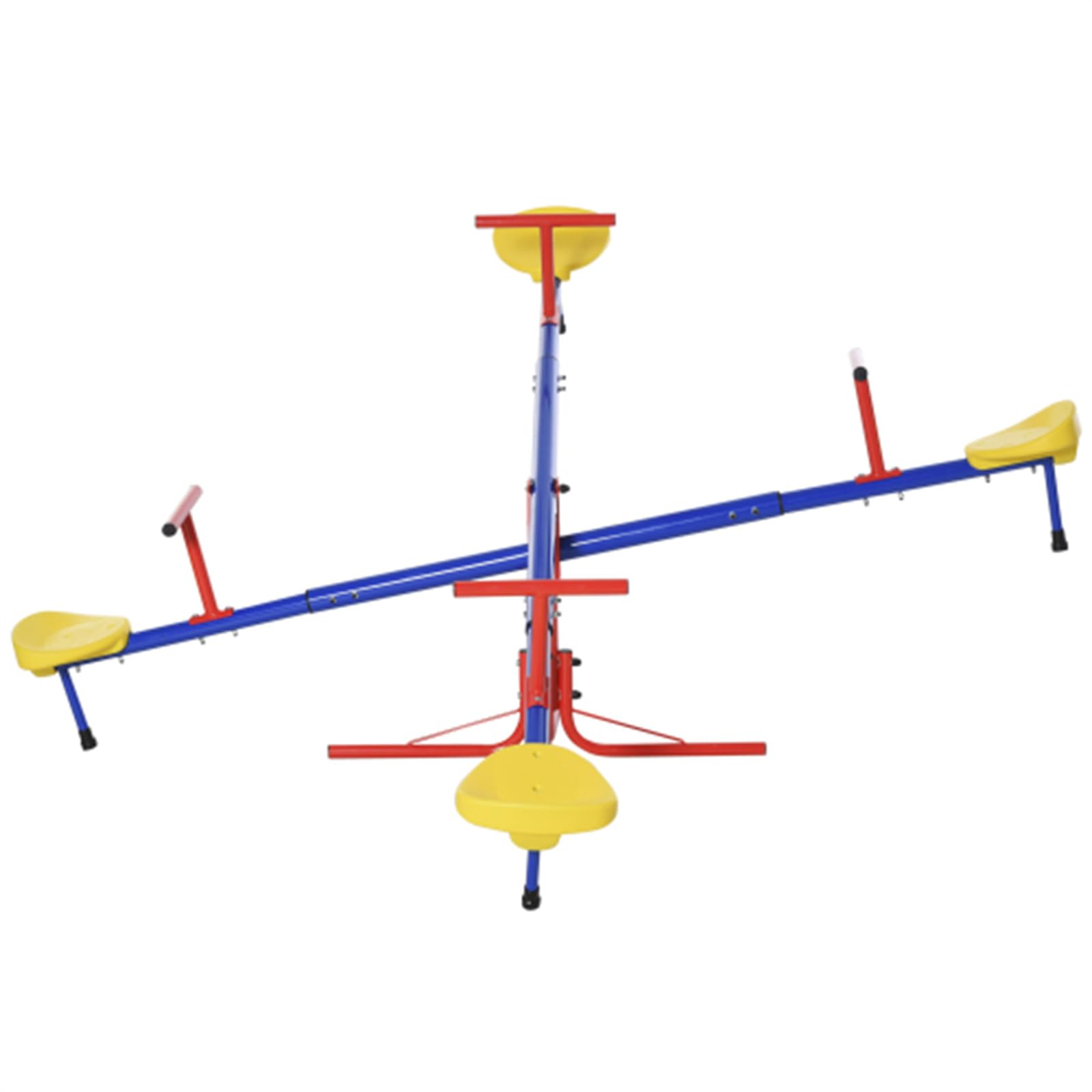 360° Rotating 4-Seater Children's Seesaw - Outdoor Playground Toy for Kids Ages 3-8 | Durable Backyard Swing Set for Boys & Girls | Perfect for Parks, Daycares, and Home Playgrounds