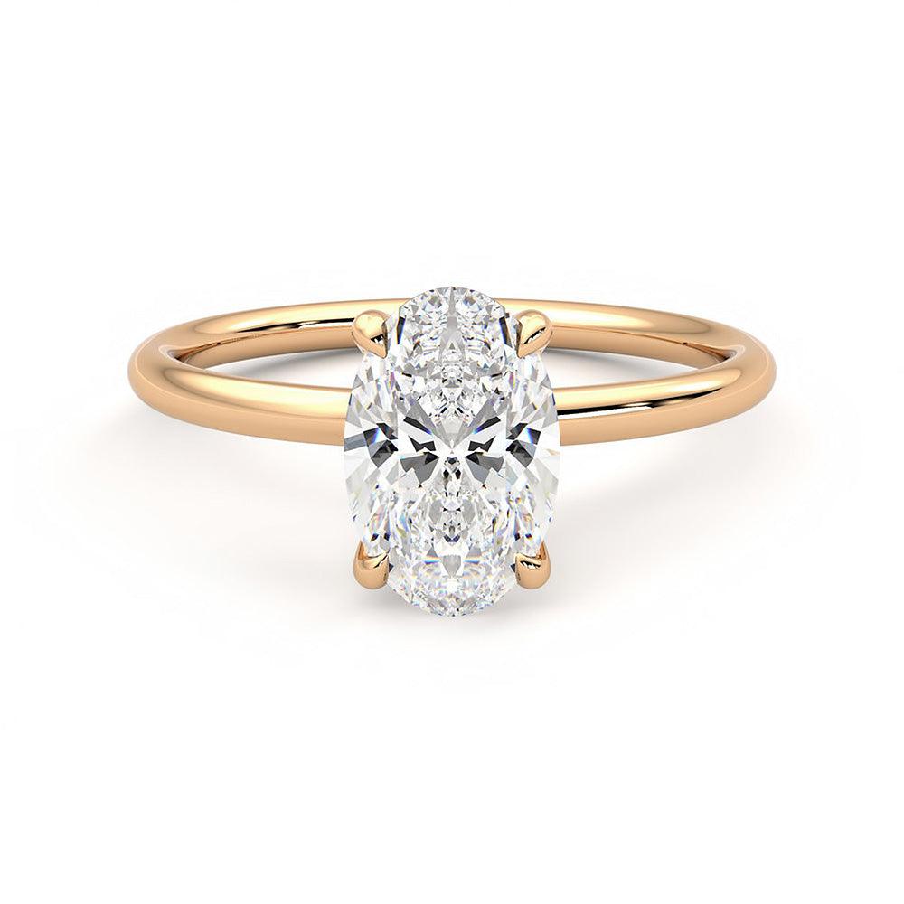 Oval Cut Solitaire Moissanite Engagement Ring with Hidden Anniversary Stone - Perfect for Proposals, Weddings & Anniversary Gifts