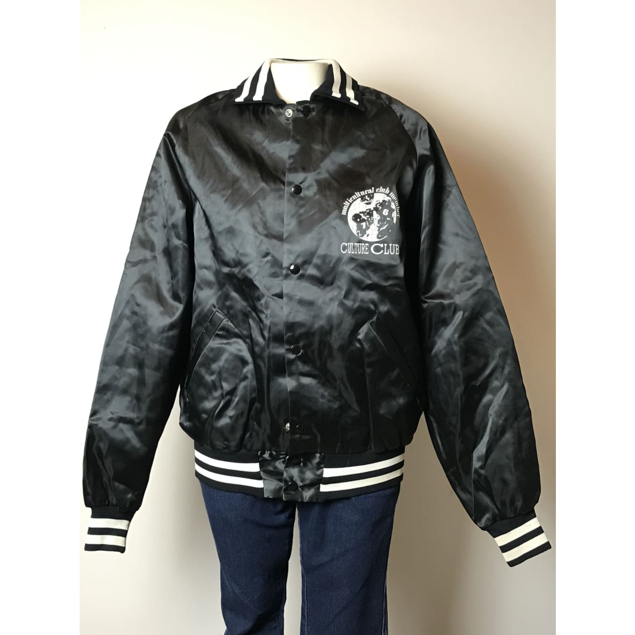 Vintage Culture Club Early 1980s Tour Jacket - Rare Collectible Band Merchandise for Music Fans & 80s Fashion Enthusiasts | Perfect for Concerts, Costume Parties & Retro Style Outfits