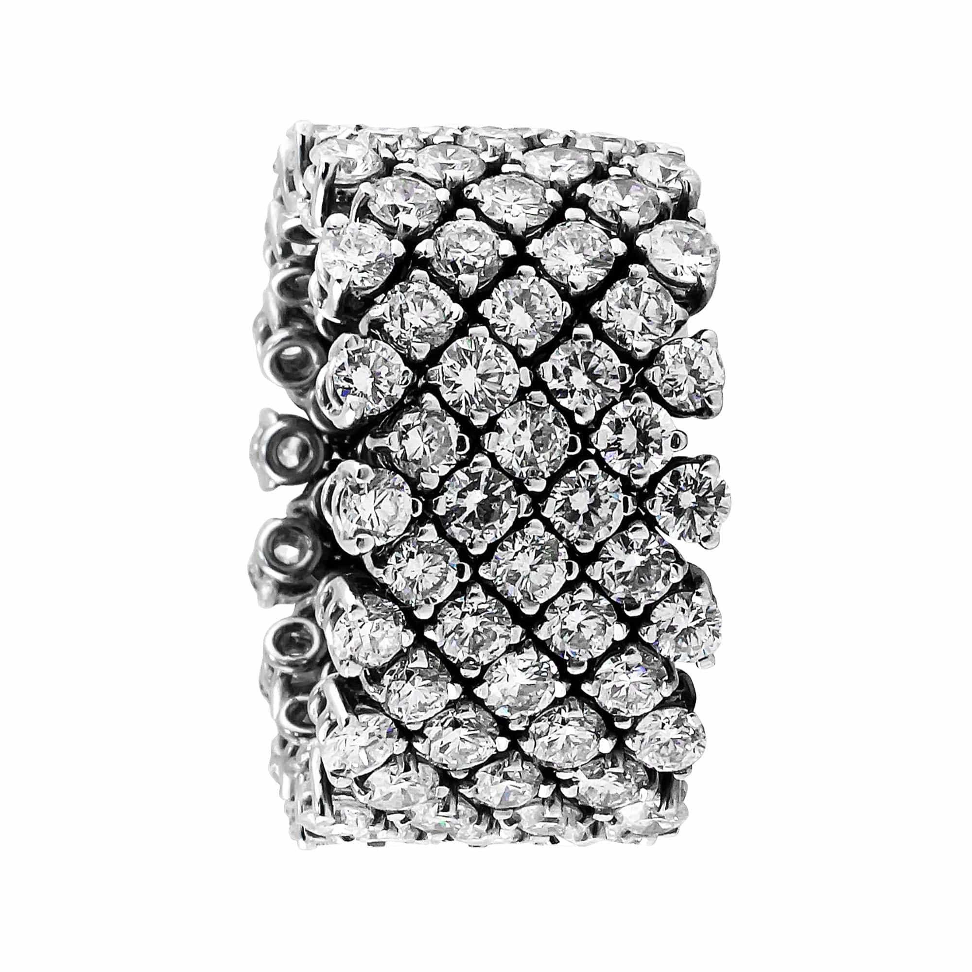 18K White Gold 6.67ctw Diamond Eternity Band Ring - Flexible Wedding Band for Women, Perfect for Anniversary, Engagement & Everyday Luxury Jewelry