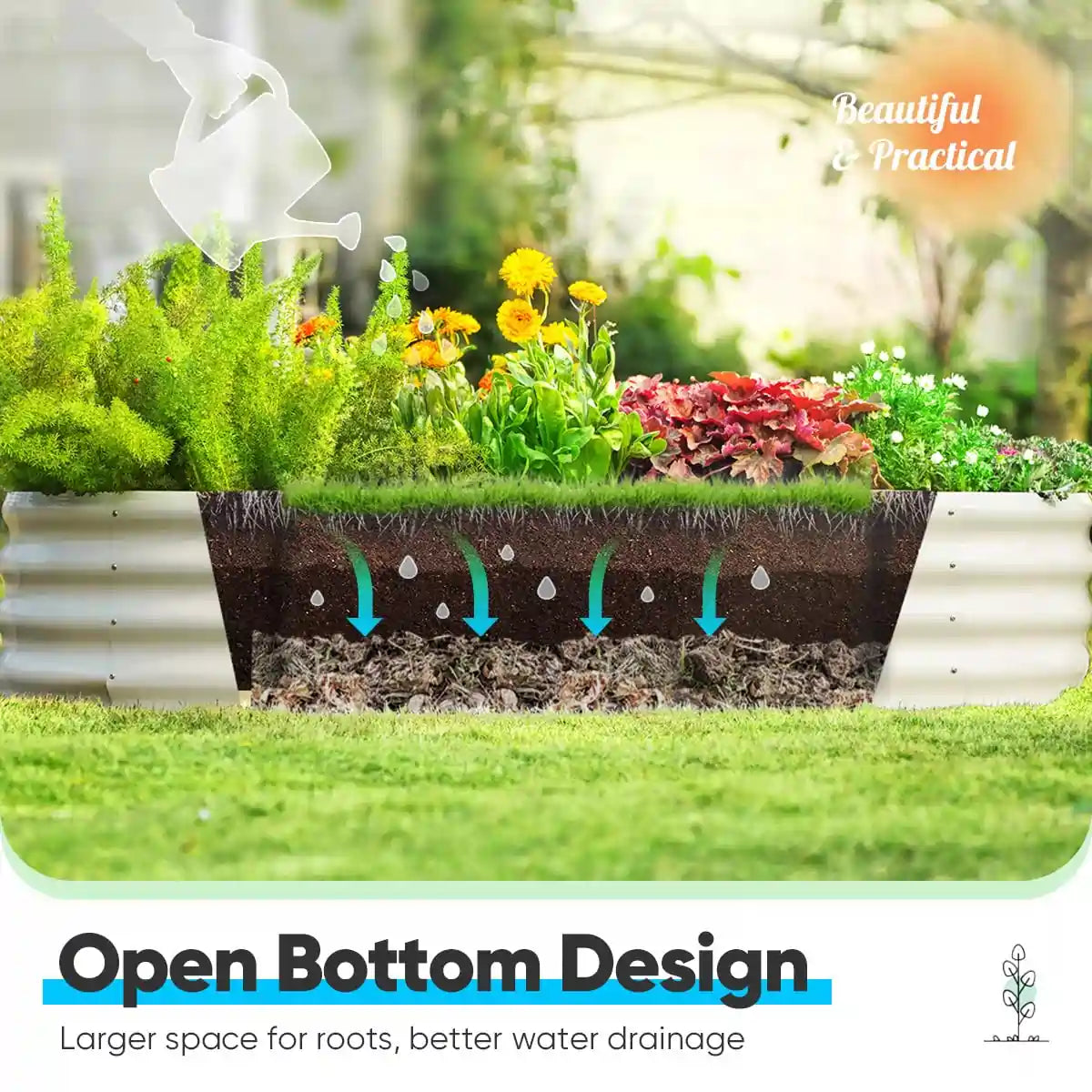 6' x 3' x 1' Oval Galvanized Steel Raised Garden Bed Kit - Beige Color for Outdoor Gardening, Vegetables, Flowers & Herbs - Perfect for Backyard, Patio & Small Space Gardening