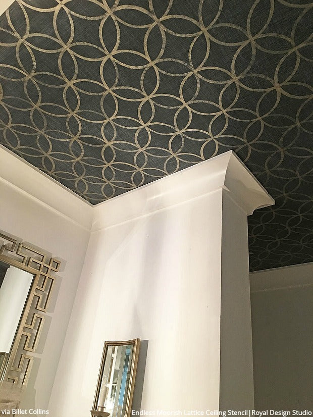 Endless Circles Lattice Moroccan Stencil - DIY Wall Art, Furniture Painting & Home Decor Template for Creative Projects