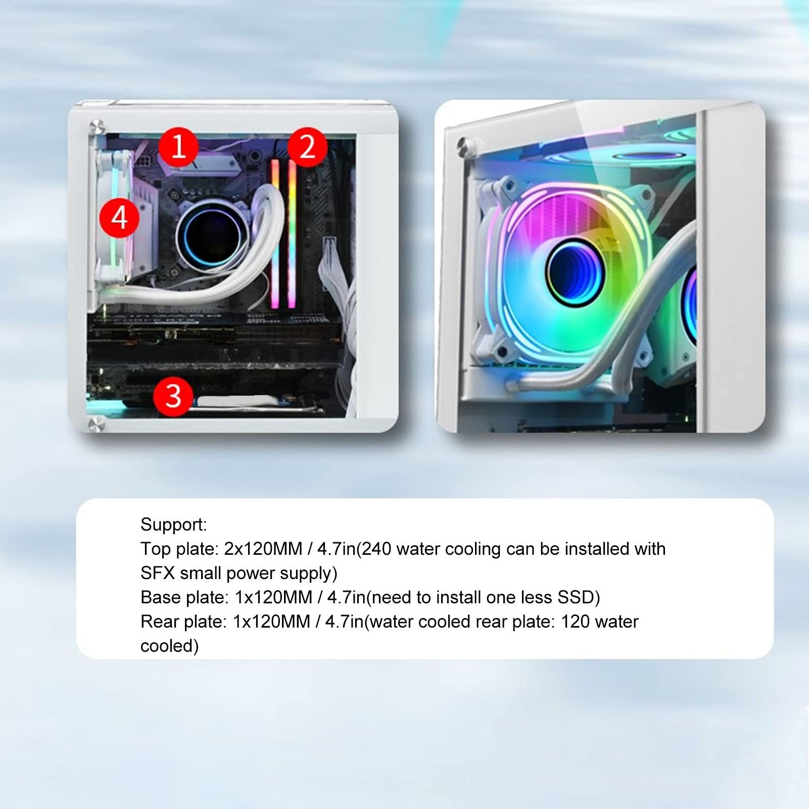 Portable Transparent Mini PC Case - Compact ATX/Micro ATX/Mini ITX Computer Tower Case with Side Panel Window | Perfect for Gaming, Home Office & Small Space Setups